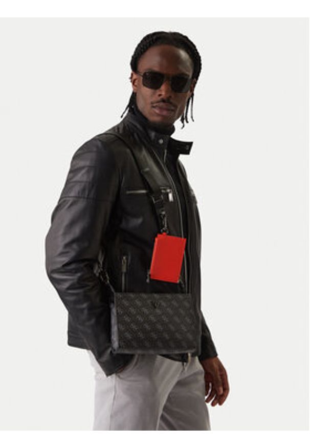 Guess Saszetka HMMILO P6157 Czarny. Kolor: czarny. Materiał: skóra