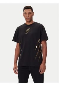 Plein Sport T-Shirt FAEC MTK8358 STE001N Czarny Loose Fit. Kolor: czarny. Materiał: bawełna. Styl: sportowy