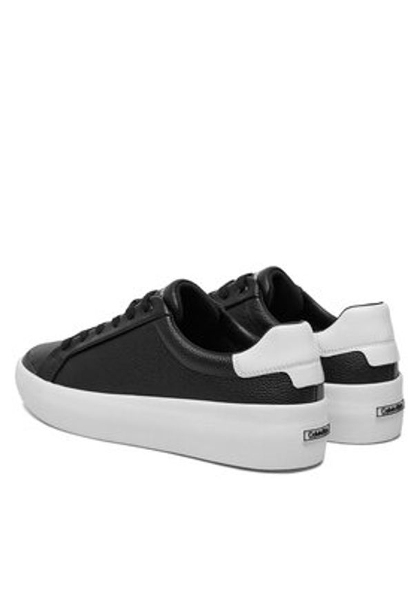Calvin Klein Sneakersy Vulc Lace Up Lth HW0HW02214 Czarny. Kolor: czarny. Materiał: skóra