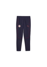 Puma - Męskie spodnie Casuals FC Red Bull Salzburg PUMA Navy Red Blue. Kolor: czerwony, niebieski, wielokolorowy. Materiał: dresówka, materiał. Sport: piłka nożna