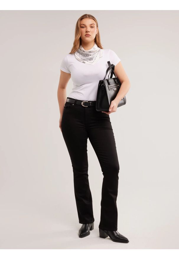 Big-Star - Jeansy damskie czarne Adela Bootcut 908. Kolor: czarny