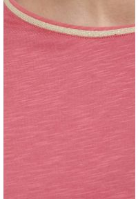 Geox t-shirt damski kolor różowy. Kolor: różowy. Materiał: materiał, włókno, dzianina. Wzór: gładki