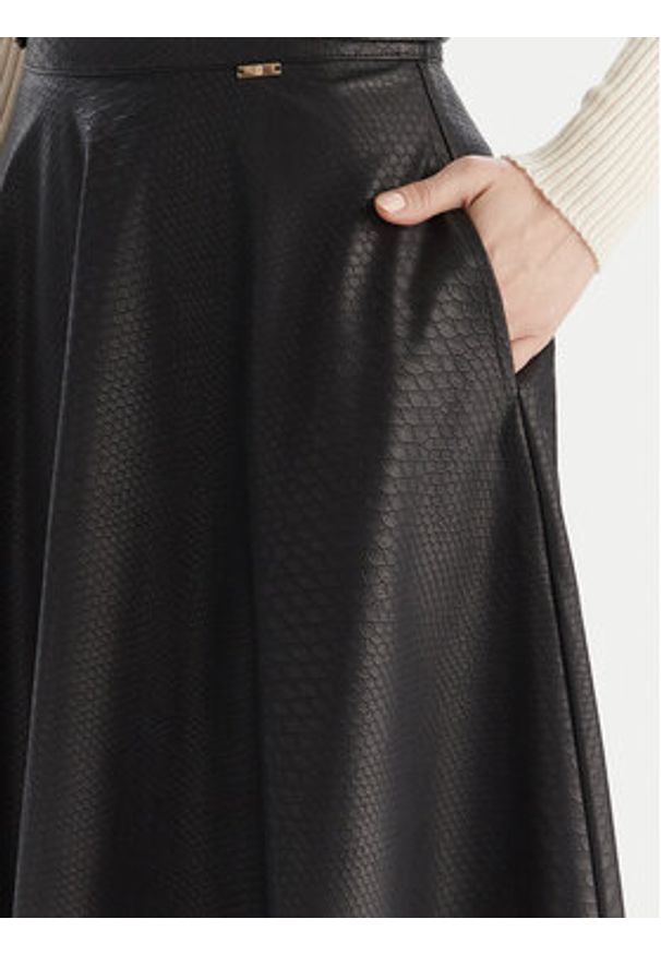 Fracomina Spódnica z imitacji skóry FS25WG2001P41101 Czarny Regular Fit. Kolor: czarny. Materiał: skóra