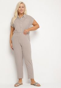 Born2be - Beżowe Spodnie o Prostym Kroju z Gumką w Talii Filavia. Okazja: na co dzień. Kolor: beżowy. Styl: sportowy, elegancki, casual #7