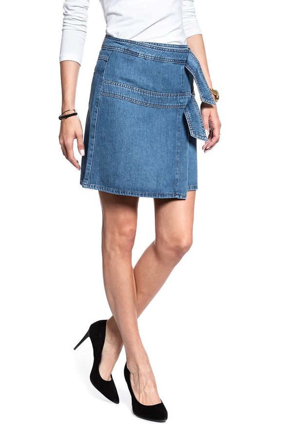 Mustang - SPÓDNICA JEANSOWA MUSTANG Wrap Skirt 1007016 5000 680. Materiał: jeans