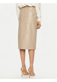 Marella Spódnica skórzana Bambino 2513401011 Écru Regular Fit. Materiał: skóra #2
