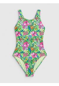 4f - 4F Kostium kąpielowy jednoczęściowy dziewczęcy - multikolor 134/140 (8-10 lat). Kolor: wielokolorowy. Materiał: materiał. Wzór: nadruk #1