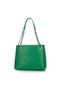 Wittchen - Torebka worek z przeszyciami na łańcuszku zielona. Kolor: zielony. Wzór: haft. Dodatki: z haftem. Materiał: skórzane. Styl: rockowy, casual, elegancki #7
