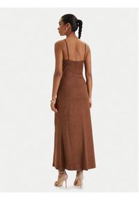 BARDOT - Bardot Sukienka z imitacji skóry Nadira 59194DB3 Brązowy Slim Fit. Kolor: brązowy. Materiał: skóra #3