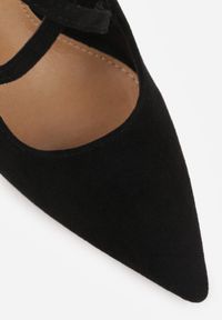 Born2be - Czarne Szpilki Vices Ozdobione Paskami Tammirea. Okazja: na co dzień. Zapięcie: pasek. Kolor: czarny. Materiał: jeans. Wzór: aplikacja. Obcas: na szpilce. Styl: casual, elegancki, klasyczny, wizytowy. Wysokość obcasa: średni #5