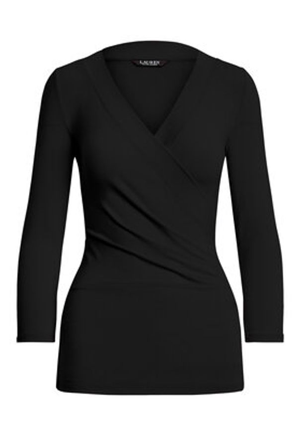 Lauren Ralph Lauren Bluzka 200824366001 Czarny Slim Fit. Kolor: czarny. Materiał: wiskoza