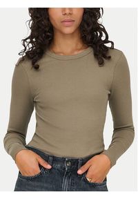 only - ONLY Bluzka Val 15371305 Brązowy Regular Fit. Kolor: brązowy. Materiał: bawełna #3