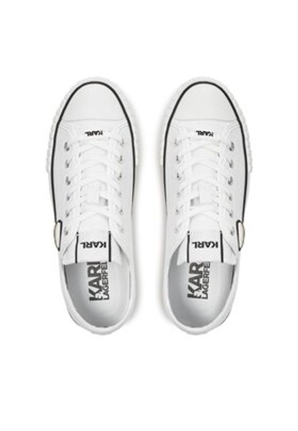 Karl Lagerfeld - KARL LAGERFELD Trampki KL60424 Biały. Kolor: biały. Materiał: skóra