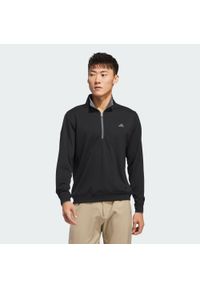 Adidas - Koszulka Lightweight Half-Zip. Typ kołnierza: golf. Kolor: czarny. Materiał: materiał. Sport: golf #1
