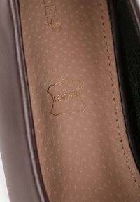 Born2be - Brązowe Czółenka Vices na Obcasie z Wkładką ze Skóry Naturalnej Vikirasse. Okazja: na co dzień, na spotkanie biznesowe, do pracy. Kolor: brązowy. Materiał: skóra. Obcas: na obcasie. Styl: casual, biznesowy, elegancki. Wysokość obcasa: średni #5