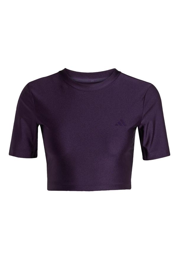Adidas - Koszulka Workout Essentials Shine. Kolor: fioletowy. Technologia: ClimaCool (Adidas). Sport: fitness