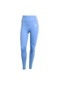 Adidas - Legginsy 7/8 bez szwu z przodu Optime Essentials. Kolor: niebieski. Technologia: ClimaCool (Adidas). Wzór: gładki