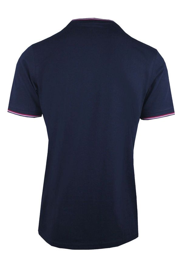 T-Shirt (Koszulka) Męska - Pako Jeans - Granatowa, Drobny Nadruk. Okazja: na co dzień. Kolor: niebieski. Materiał: bawełna. Wzór: nadruk. Styl: casual