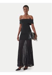 MICHAEL Michael Kors Sukienka dzianinowa MS683HGBFD Czarny Slim Fit. Kolor: czarny. Materiał: wiskoza #3