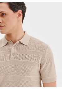 Pako Lorente - PAKO LORENTE – Beżowe polo swetrowe. Okazja: na co dzień. Typ kołnierza: polo. Kolor: beżowy. Materiał: bawełna. Styl: casual #4