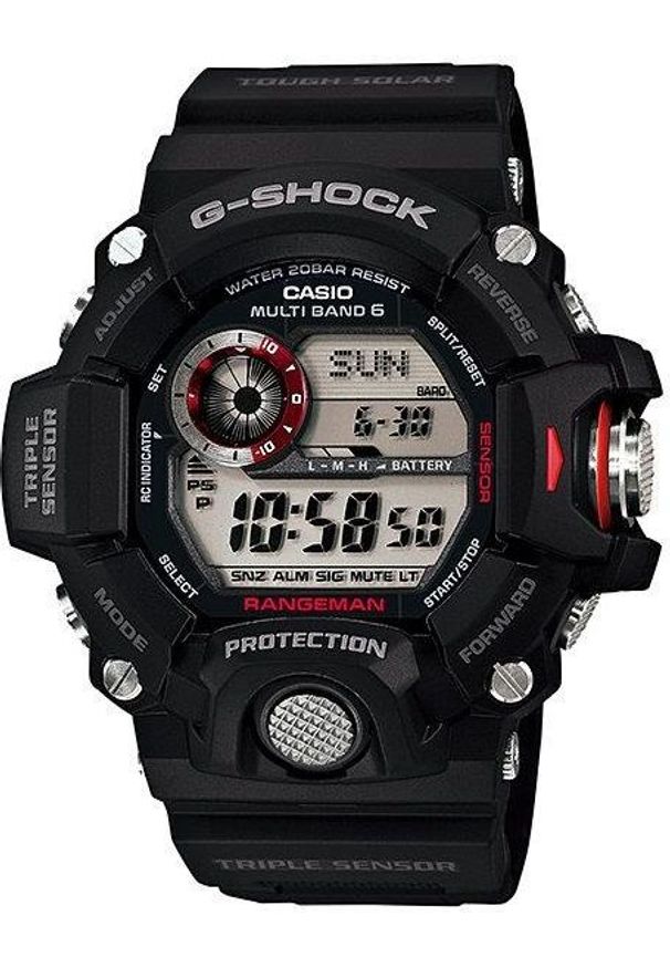 Zegarek Casio GW-9400-1ER G-Shock Rangeman męski czarny. Kolor: czarny