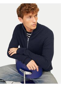 Jack & Jones - Jack&Jones Kardigan Pannel 12258474 Granatowy Regular Fit. Kolor: niebieski. Materiał: syntetyk #3