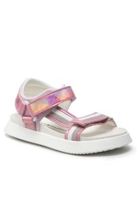 TOMMY HILFIGER - Sandały Tommy Hilfiger Velcro Sandal T3A2-32180-1382 M Pink/White X054. Kolor: różowy. Materiał: skóra #1