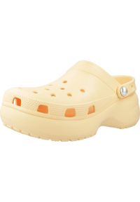 Klapki Crocs Model Classic Platform Pearlclog Kolor Pomarańczowy. Kolor: pomarańczowy. Materiał: guma. Obcas: na platformie #1