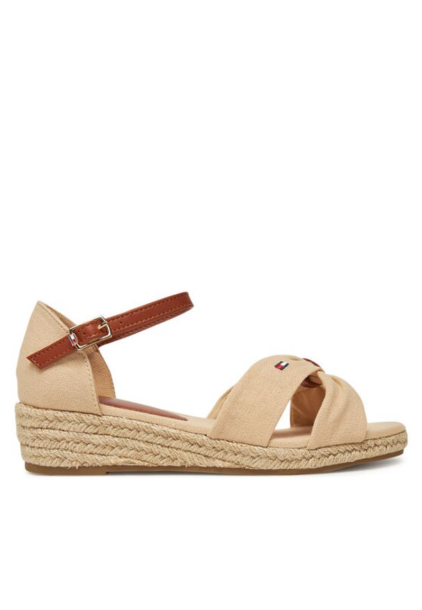 TOMMY HILFIGER - Tommy Hilfiger Espadryle T3A7-33801-0048 S Beżowy. Kolor: beżowy. Materiał: materiał
