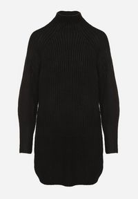 Born2be - Czarna Sweterkowa Sukienka z Półgolfem i Wełną o Pudełkowym Kroju Norienne. Okazja: na co dzień. Kolor: czarny. Materiał: wełna. Długość rękawa: długi rękaw. Styl: casual, elegancki #6