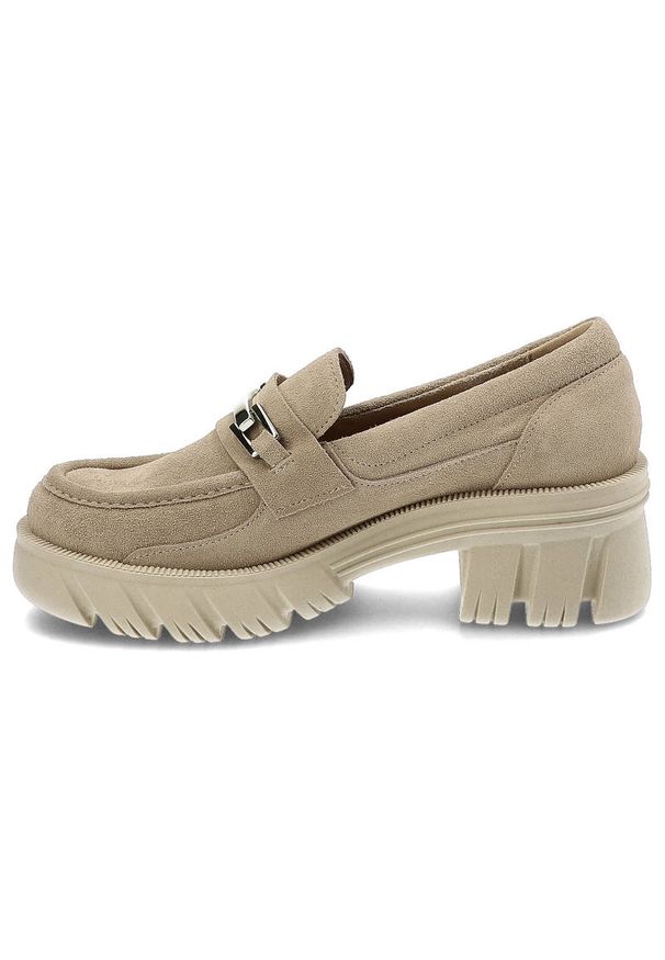 Beżowe Półbuty Lemar Wygodne Skórzane Buty. Zapięcie: klamry, bez zapięcia. Kolor: beżowy. Materiał: skóra. Szerokość cholewki: normalna. Obcas: na obcasie. Styl: elegancki. Wysokość obcasa: niski