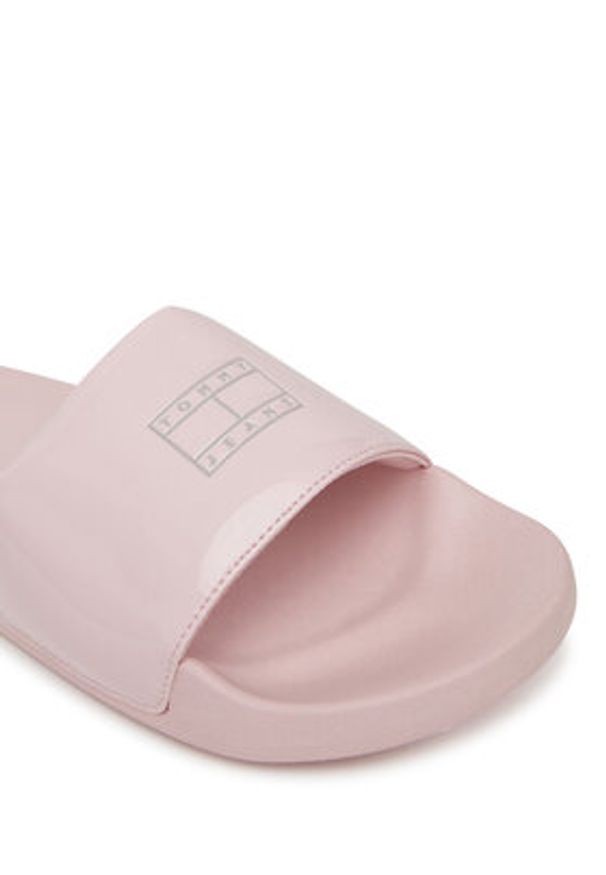 Tommy Jeans Klapki Flag Pool Slide Patent EN0EN02901 Różowy. Kolor: różowy. Materiał: skóra