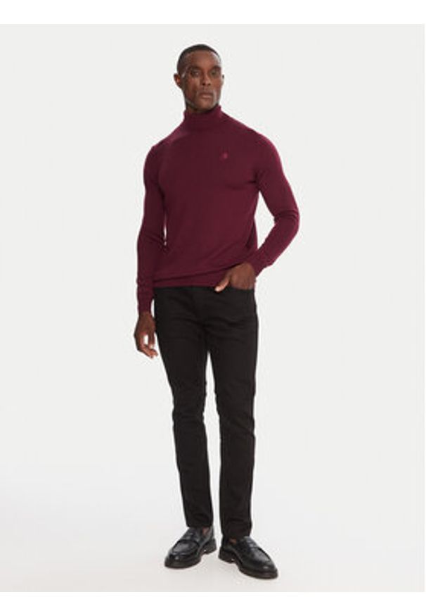 Karl Lagerfeld - KARL LAGERFELD Golf 655058 554399 Bordowy Regular Fit. Typ kołnierza: golf. Kolor: czerwony. Materiał: wełna