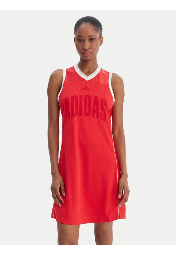 Adidas - adidas Sukienka codzienna Stadium KC4998 Czerwony Slim Fit. Okazja: na co dzień. Kolor: czerwony. Materiał: syntetyk. Typ sukienki: proste. Styl: casual