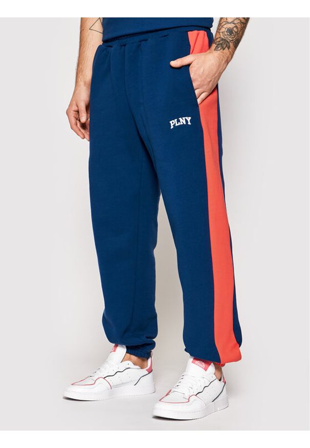 PLNY Textylia Spodnie dresowe Stanford PT-SP-K2-00004 Granatowy Regular Fit. Kolor: niebieski. Materiał: dresówka, bawełna