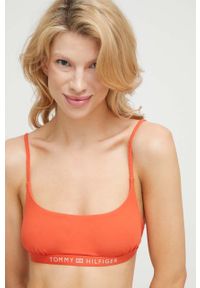 TOMMY HILFIGER - Tommy Hilfiger biustonosz kąpielowy kolor pomarańczowy. Kolor: pomarańczowy. Materiał: poliester