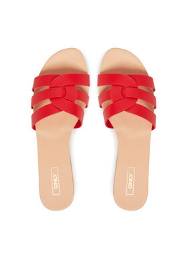 ONLY Shoes Klapki Onlfeli 4 15319426 Czerwony. Kolor: czerwony. Materiał: skóra