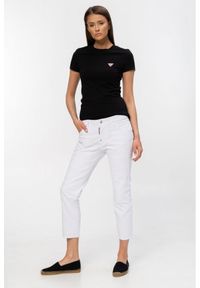 DSQUARED2 Cool girl cropped jeanBiałe jeansy damskie. Kolor: biały. Wzór: aplikacja