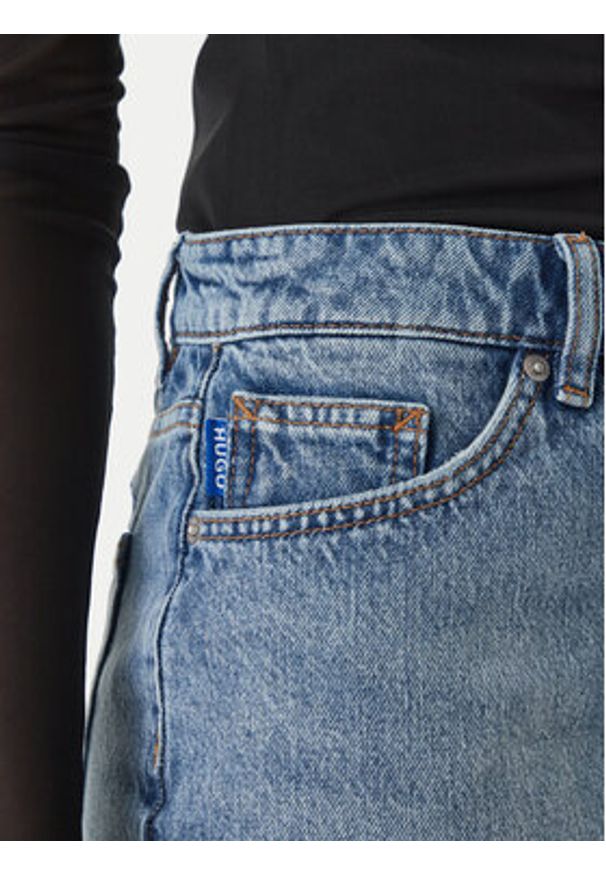 Hugo - HUGO Spódnica jeansowa Galanie 50561137 Niebieski Regular Fit. Kolor: niebieski. Materiał: bawełna