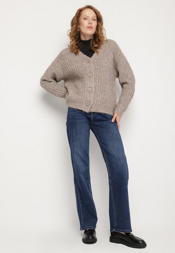 Born2be - Niebieskie Jeansy o Szerokim Kroju z Bawełną Tessale. Okazja: na co dzień. Kolor: niebieski. Styl: casual, elegancki