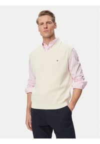 TOMMY HILFIGER - Tommy Hilfiger Sweter MW0MW43244 Kremowy Regular Fit. Kolor: kremowy. Materiał: bawełna #1