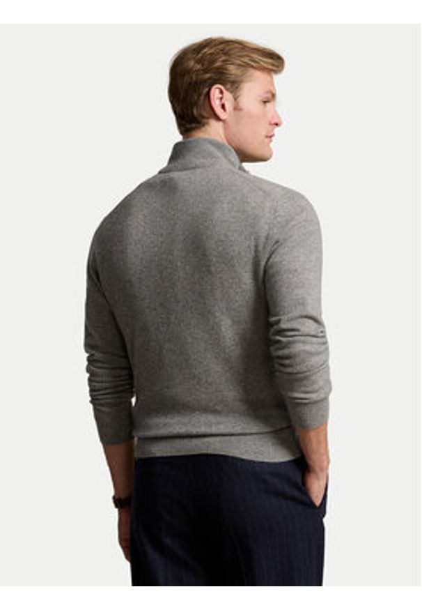 Polo Ralph Lauren Sweter 710876756009 Szary Regular Fit. Typ kołnierza: polo. Kolor: szary. Materiał: wełna