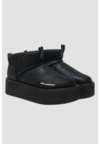 Karl Lagerfeld - KARL LAGERFELD Czarne botki zamszowe THERMO Lo Slip On Boot, Rozmiar 37. Zapięcie: bez zapięcia. Kolor: czarny. Materiał: zamsz #5