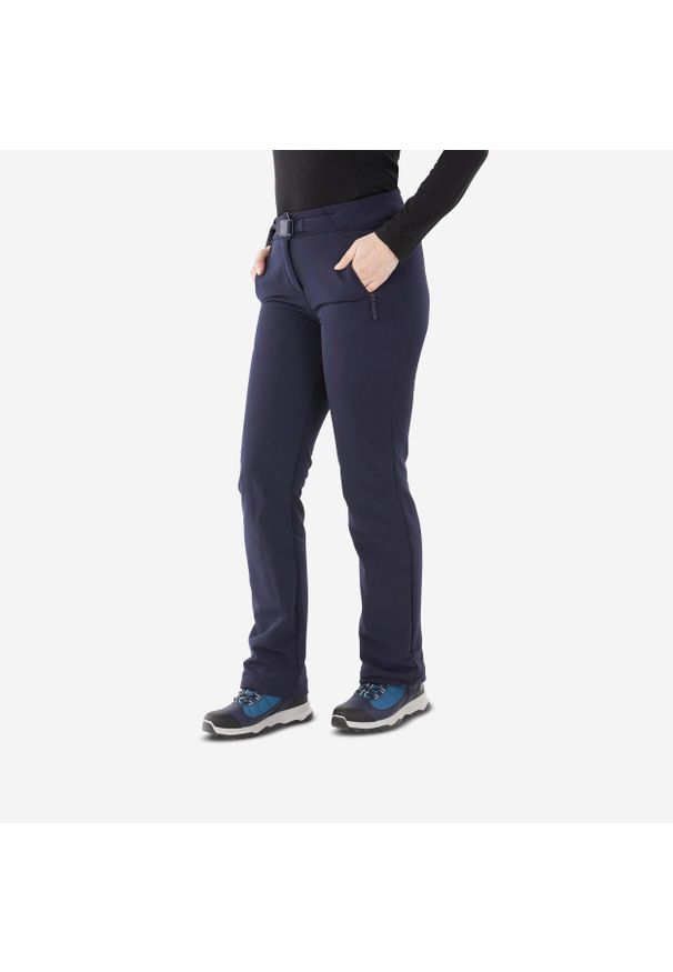 quechua - Spodnie turystyczne damskie Quechua SH500 mountain. Kolor: niebieski. Materiał: poliester, materiał, elastan. Sezon: zima. Sport: turystyka piesza