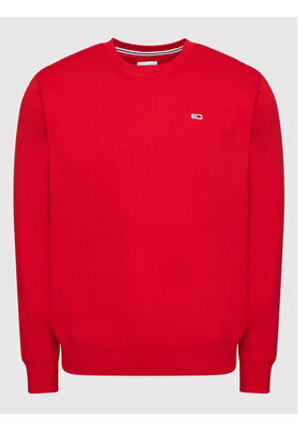 Tommy Jeans Bluza Fleece DM0DM09591 Czerwony Regular Fit. Kolor: czerwony. Materiał: syntetyk, bawełna