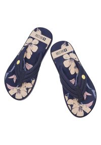 Big-Star - Granatowe Japonki Big Star Damskie Obuwie Piankowe. Okazja: na spacer, na plażę, na co dzień. Kolor: niebieski. Materiał: materiał. Wzór: aplikacja. Sezon: lato. Styl: casual, wakacyjny #7