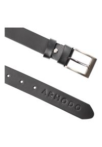 Czarny Skórzany Pasek Męski Armodo. Kolor: czarny. Materiał: skóra. Styl: elegancki, casual #2