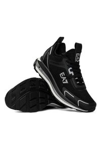 Sneakersy męskie czarne EA7 Emporio Armani X8X089 XK234 Q289. Okazja: do pracy, na spacer, na co dzień. Kolor: czarny. Sport: turystyka piesza