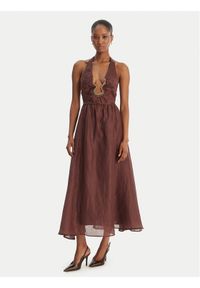 BARDOT - Bardot Sukienka koktajlowa Cavarly 60361DB Brązowy Regular Fit. Kolor: brązowy. Styl: wizytowy #1