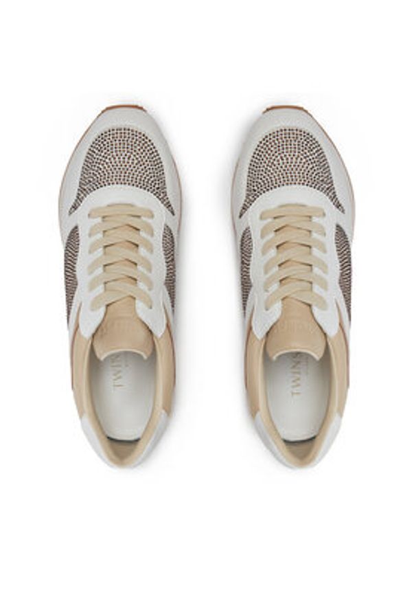 TwinSet - TWINSET Sneakersy 242TGT18A Biały. Kolor: biały. Materiał: skóra